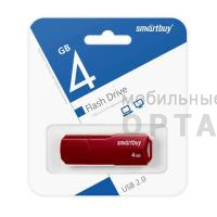 Флешка USB 4 Гб Smartbuy  Clue  бордовый Флешка USB 4 Гб Smartbuy  Clue  бордовый