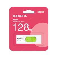 Флешка USB 128 Гб ADATA UV320, USB3.2, пластик, R-100 MB/s, белый, зеленая вставка