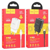 СЗУ HOCO N25, Maker, 2100mA, кабель Type-C,  черный
