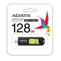 Флешка USB 128 Гб ADATA UC300, USB Type-C 3.2, пластик, R-100 MB/s, черный, зеленая вставка