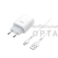 СЗУ HOCO C73A, Glorious, 2400mA, кабель USB to Micro,  белый