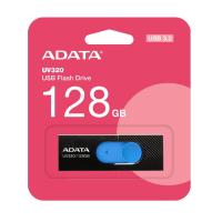 Флешка USB 128 Гб ADATA UV320, USB3.2, пластик, R-100 MB/s, черный, синяя вставка