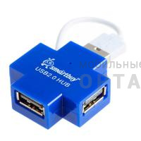 Хаб разветвитель USB Smartbuy 4 порта голубой (SBHA-6900-B) (1/5)