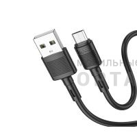 Кабель Usb to Micro HOCO X83 Victory, 1.0м, круглый, 2.4A, силикон, цвет: чёрный (1/33/330)