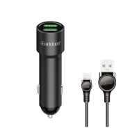 АЗУ Earldom ES-CC20, 2.4A, кабель USB to Lightning, черный