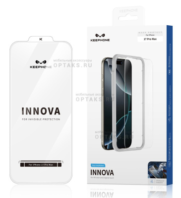 Стекло защитное, KEEPHONE INNOVA TRANSPARENT, iPhone 17/16 Pro