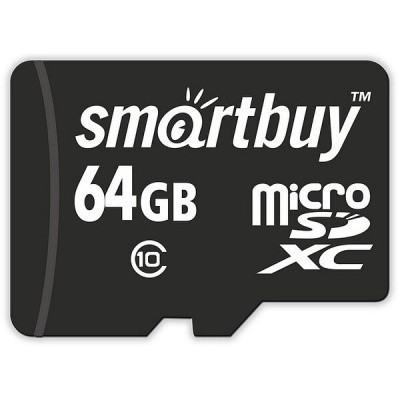 Карта памяти MicroSD 64 Гб Smartbuy Сlass 10 Pro UHS-I U3 (70/90 Mb/s) + SD адаптер