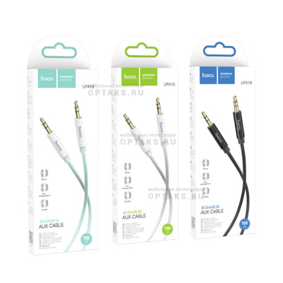 Aux-кабель Jack 3,5mm(m) - Jack 3,5mm(m) HOCO UPA19, 1m,  черный