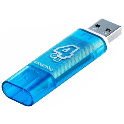 Флешка USB 4GB Smartbuy  Glossy  синий