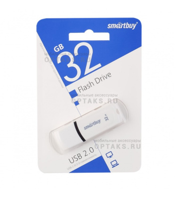 Флешка USB 32Gb SmartBuy Paean, USB 2.0, белый