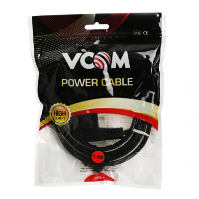 Кабель компьютер-розетка VCOM 220V (EURO) <VDE> 3G*1.5mm2, 16А, 1.8 м. (1/40)