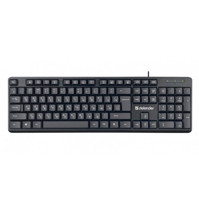 Проводная клавиатура Defender Daily HB-162 RU,104 кнопки +FN, 1.8м, черный (1/20)