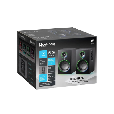 Акустическая 2.0 система DEFENDER Solar 12 12 Вт, подсветка, BT, 230В (1/8)