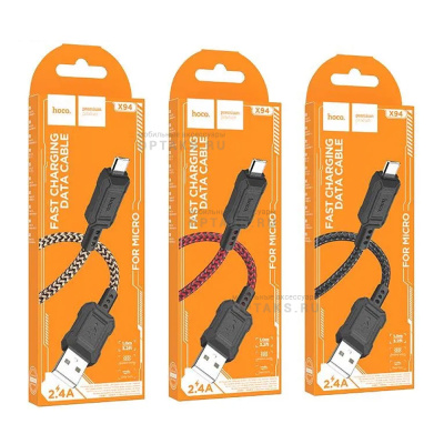 Кабель USB to Micro HOCO X94 Leader, 1m, 2.4A,  золотой