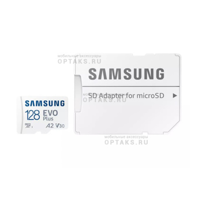 MicroSD  128GB  Samsung Class 10 Pro Plus A2 V30 U3 (R/W 180/130 MB/s) + SD адаптер