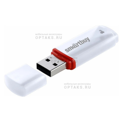 USB  8GB  Smartbuy  Crown   белый